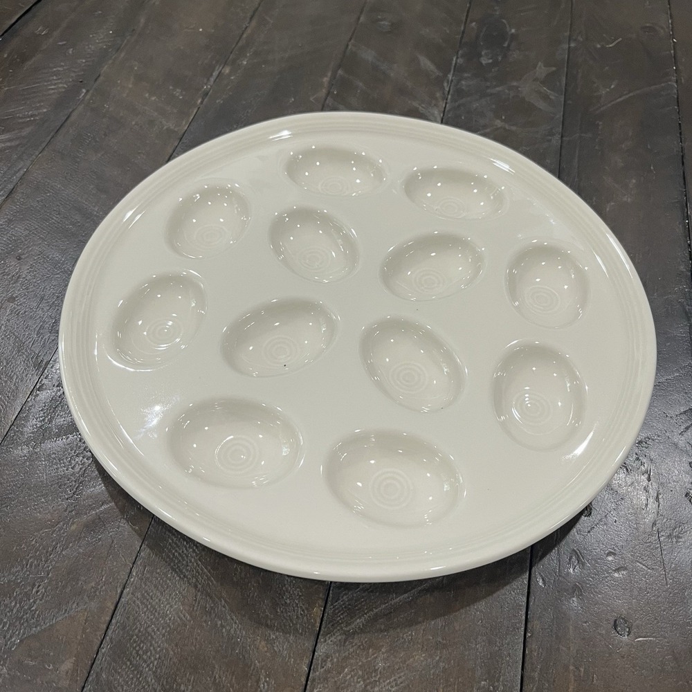 Fiesta‎ Linen Egg Tray 11" Deviled Egg Platter Homer Laughlin